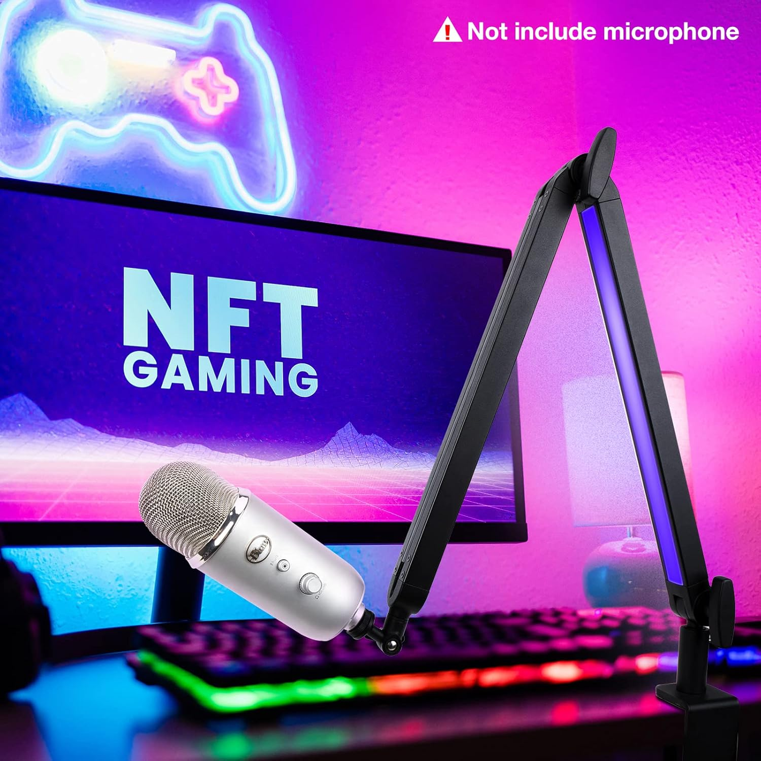 Boom SM7B Arm with RGB Light - Mic Arm for HyperX QuadCast Boom SM7B Arm with RGB Light - Mic Arm for HyperX QuadCast